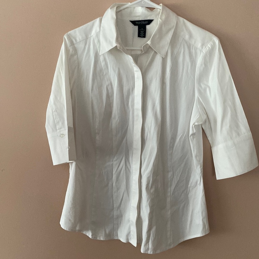 White House black market white button Down top